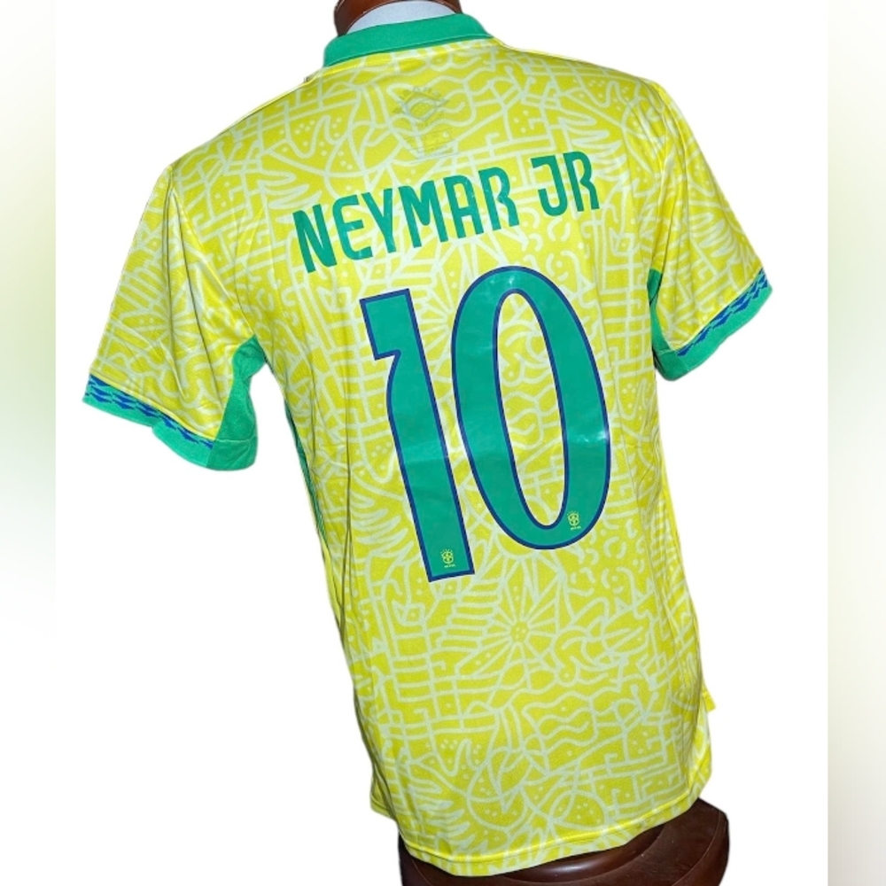 Brasil soccer jersey neymar jr yellow small to xlarge men size